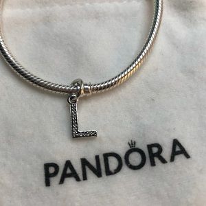 Authentic Pandora Letter “L” Dangle Charm